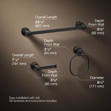 Kohler Envelu Matte Black Bathroom Hardware Kit Metal