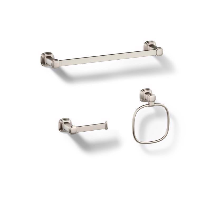 Kohler Envelu Brushed Nickel Silver Bathroom Hardware Kit Metal