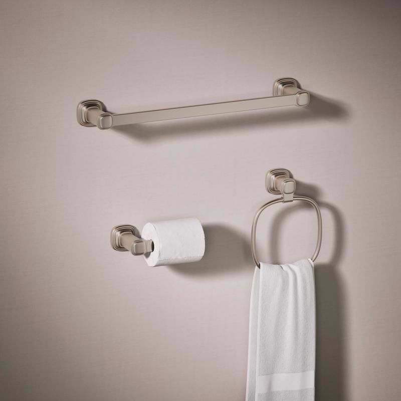 Kohler Envelu Brushed Nickel Silver Bathroom Hardware Kit Metal