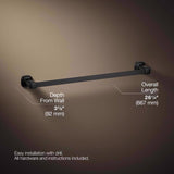 Kohler Envelu Matte Black Towel Bar 24 in. L Metal