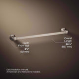 Kohler Envelu Brushed Nickel Silver Towel Bar 24 in. L Metal