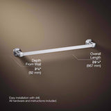 Kohler Envelu Chrome Silver Towel Bar 24 in. L Metal