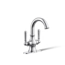 Kohler Facile Polished Chrome Traditional Centerset Bathroom Sink Faucet 4 in.