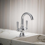 Kohler Facile Polished Chrome Traditional Centerset Bathroom Sink Faucet 4 in.