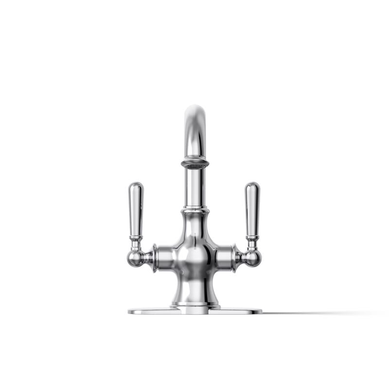 Kohler Facile Polished Chrome Traditional Centerset Bathroom Sink Faucet 4 in.