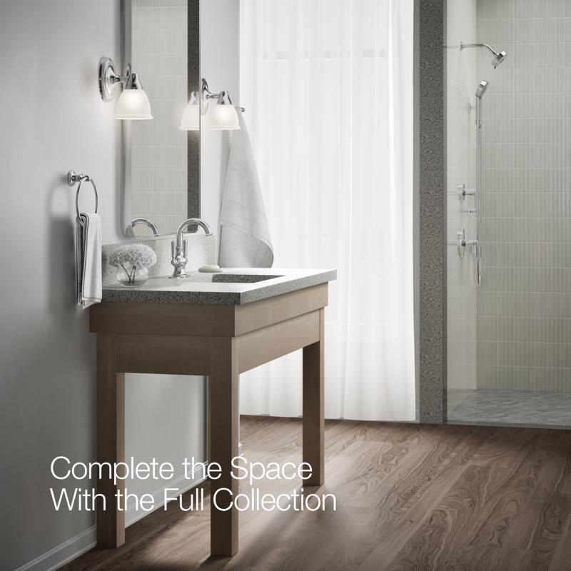 Kohler Facile Polished Chrome Traditional Centerset Bathroom Sink Faucet 4 in.