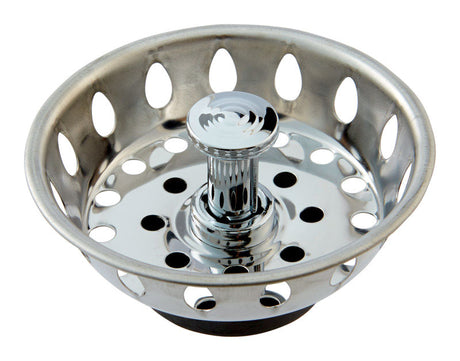 Ace 3-1/2 in. D Chrome Stainless Steel Replacement Strainer Basket Silver