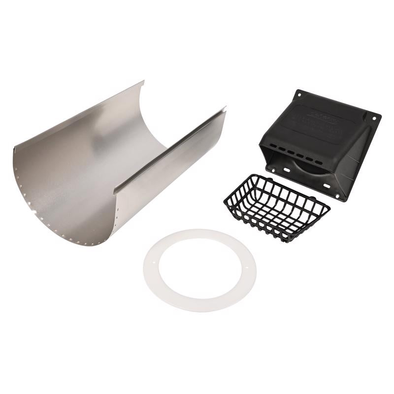 Deflect-O 11 in. L X 4 in. D Black/Silver Aluminum/Plastic Dryer Vent Kit