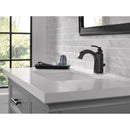 Delta Flynn Matte Black Contemporary Single-Hole Bathroom Sink Faucet 4 in.