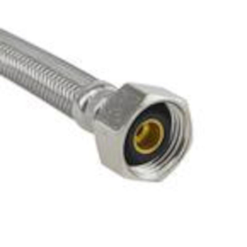 Brasscraft Plumbshop 3/8 in. Compression pc X 1/2 in. D FIP 36 in. Braided Stainless Steel Faucet Su