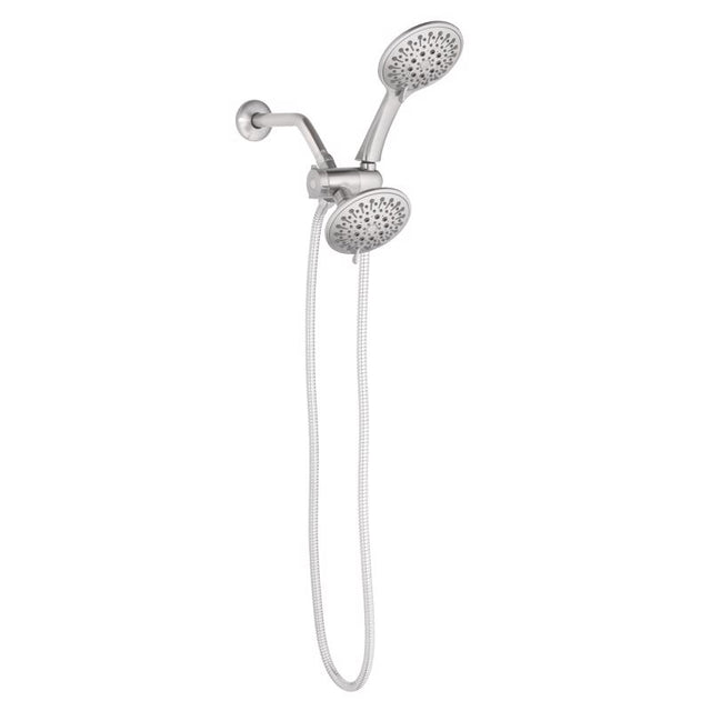 Oakbrook Collection Brushed Nickel 6 settings Showerhead Combo 1.8 gpm