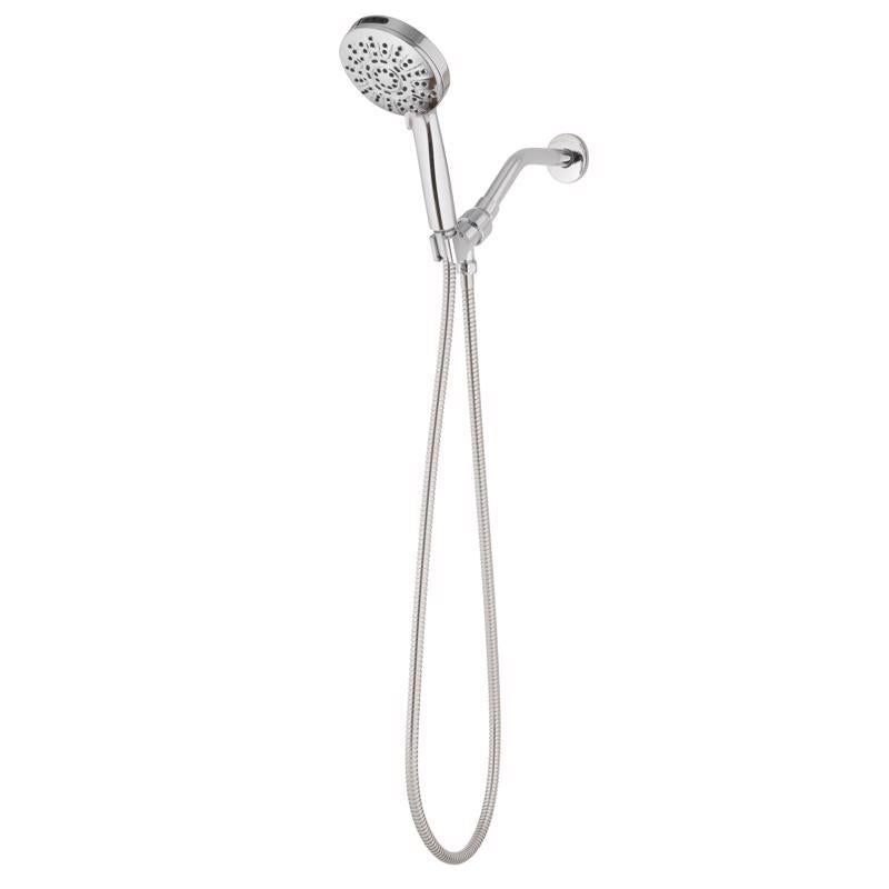 Oakbrook Collection Brushed Chrome ABS Plastic 6 settings Handheld Showerhead 1.8 gpm