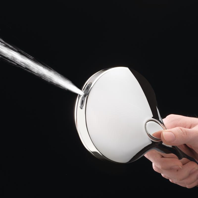Oakbrook Collection Brushed Chrome ABS Plastic 6 settings Handheld Showerhead 1.8 gpm