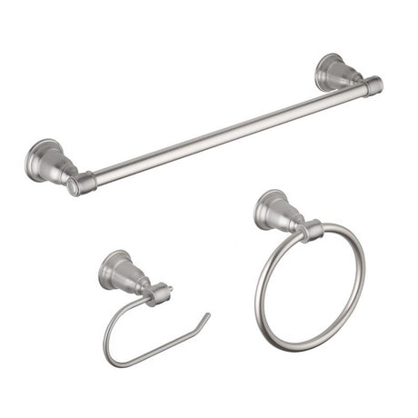 OakBrook Brushed Nickel Silver Zinc Bath Accessory Set