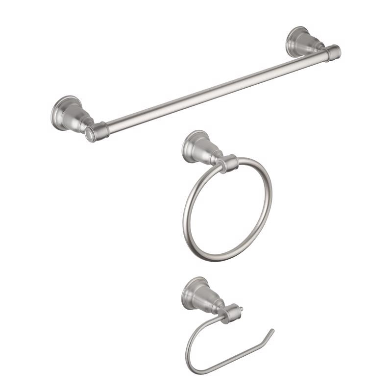 OakBrook Brushed Nickel Silver Zinc Bath Accessory Set