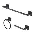 OakBrook Matte Black Black Zinc Bath Accessory Set