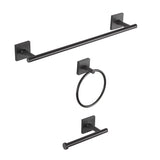 OakBrook Matte Black Black Zinc Bath Accessory Set