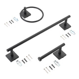 OakBrook Matte Black Black Zinc Bath Accessory Set