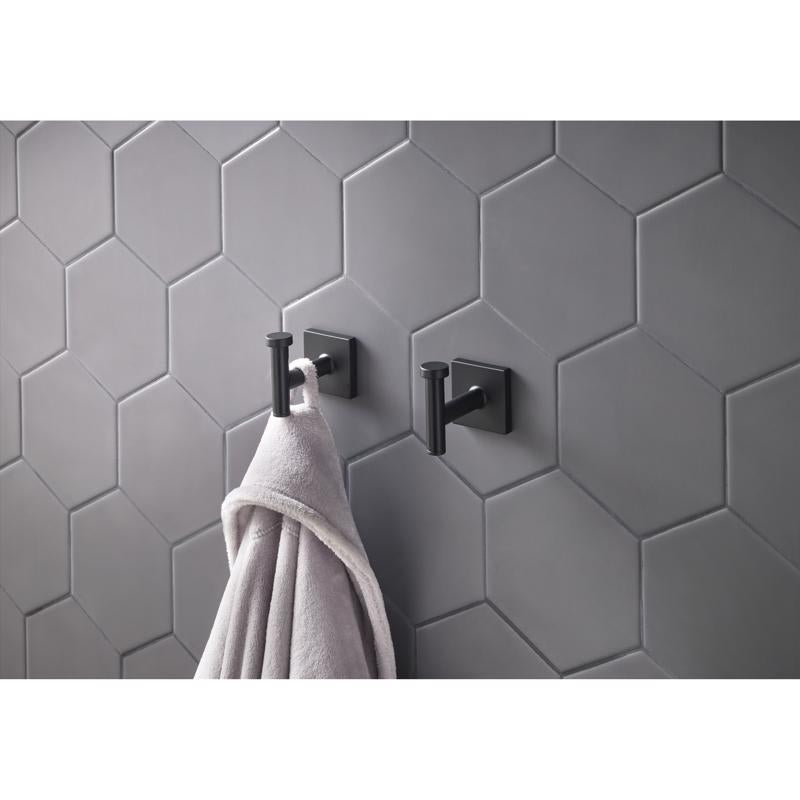 OakBrook Collection Matte Black Bath Hook