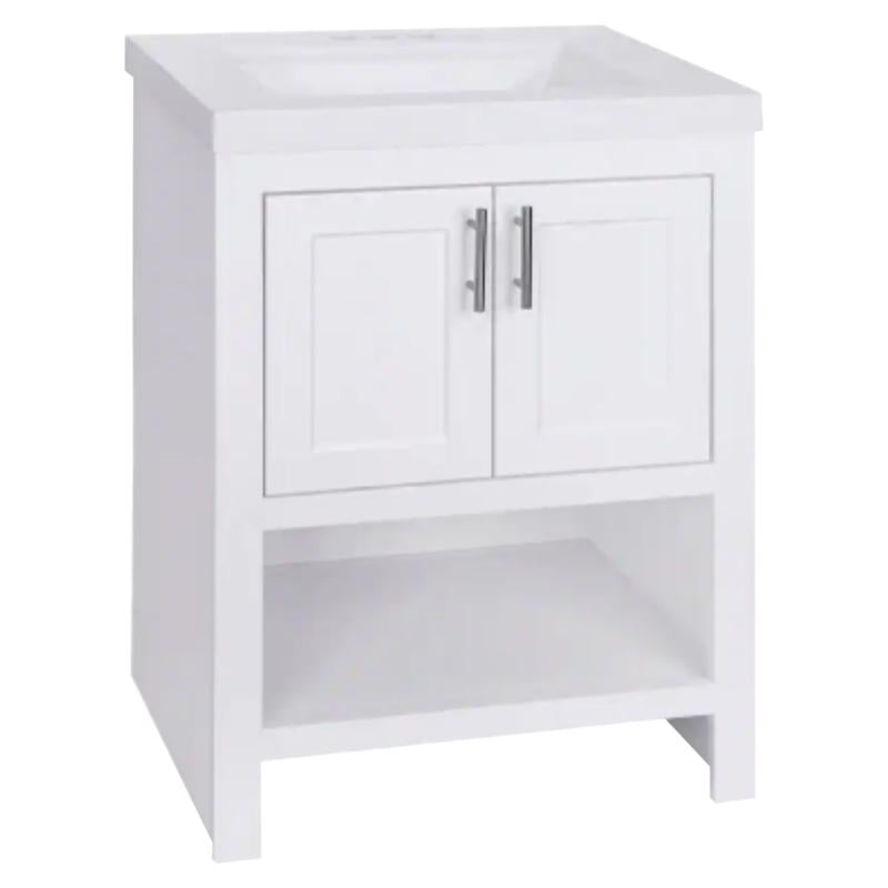 Royal Cabinets Serenity Single White Bathroom Vanity 24-1/2 in. W X 18.75 in. D X 35.5 in. H