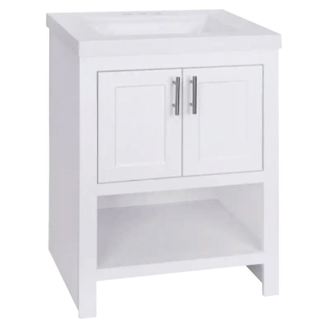 Royal Cabinets Serenity Single White Bathroom Vanity 24-1/2 in. W X 18.75 in. D X 35.5 in. H