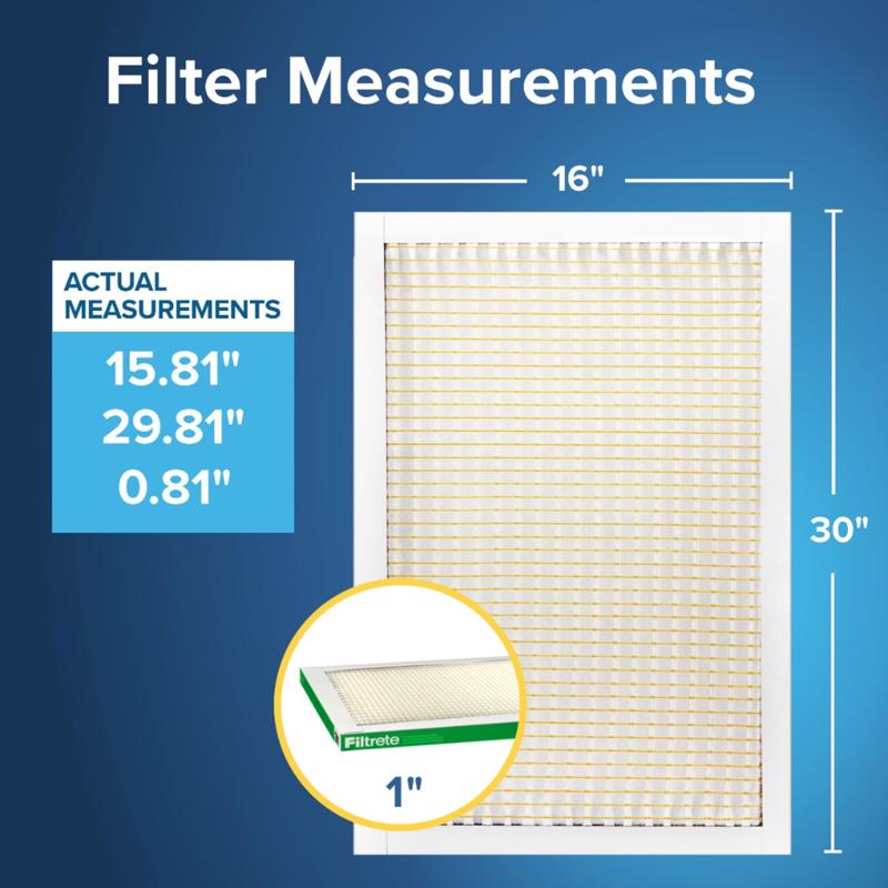 Filtrete 16 in. W X 30 in. H X 1 in. D Polypropylene 8 MERV Pleated Air Filter 1 pk