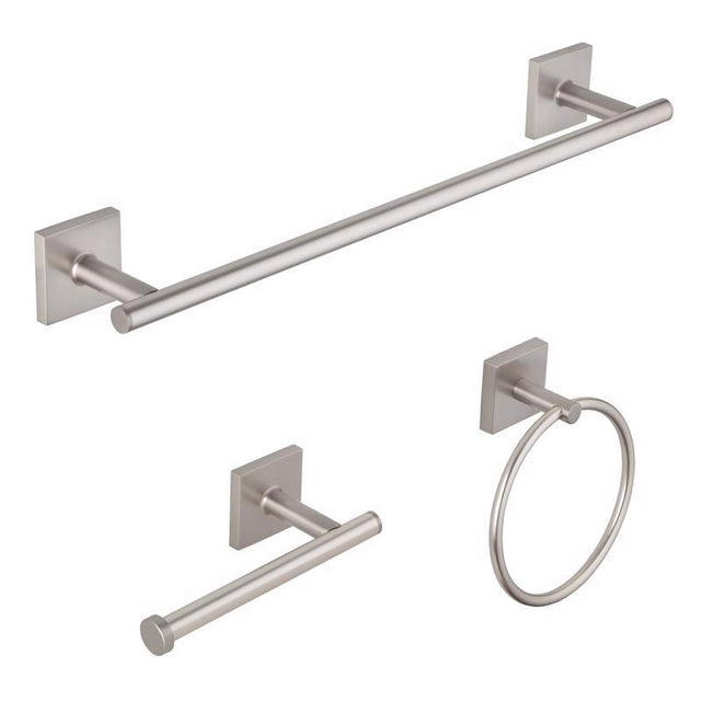 OakBrook Brushed Nickel Black Die Cast Zinc Bath Accessory Set