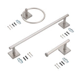 OakBrook Brushed Nickel Black Die Cast Zinc Bath Accessory Set