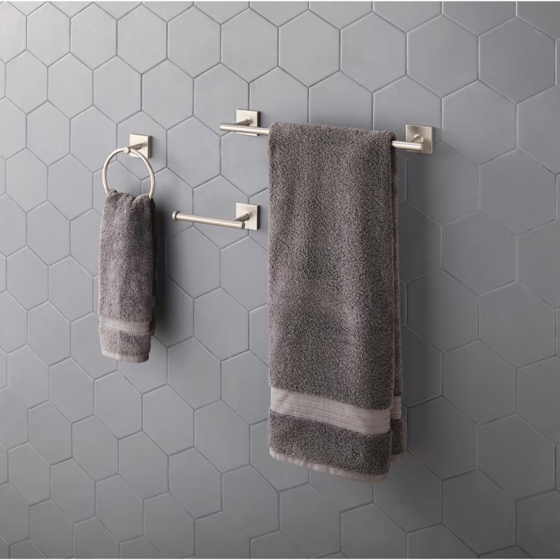 OakBrook Brushed Nickel Black Die Cast Zinc Bath Accessory Set
