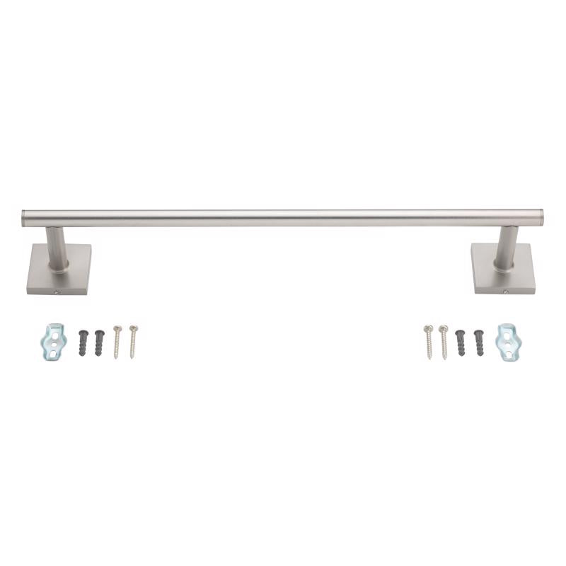 OakBrook Collection Brushed Nickel Towel Bar 18 in. L Die Cast Zinc