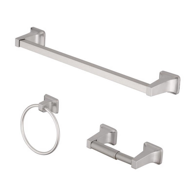 OakBrook Brushed Nickel Die Cast Zinc Bath Hardware Set