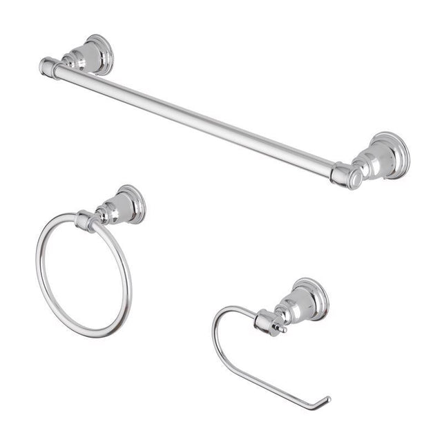 OakBrook Collection Chrome Die Cast Zinc Bath Hardware Set