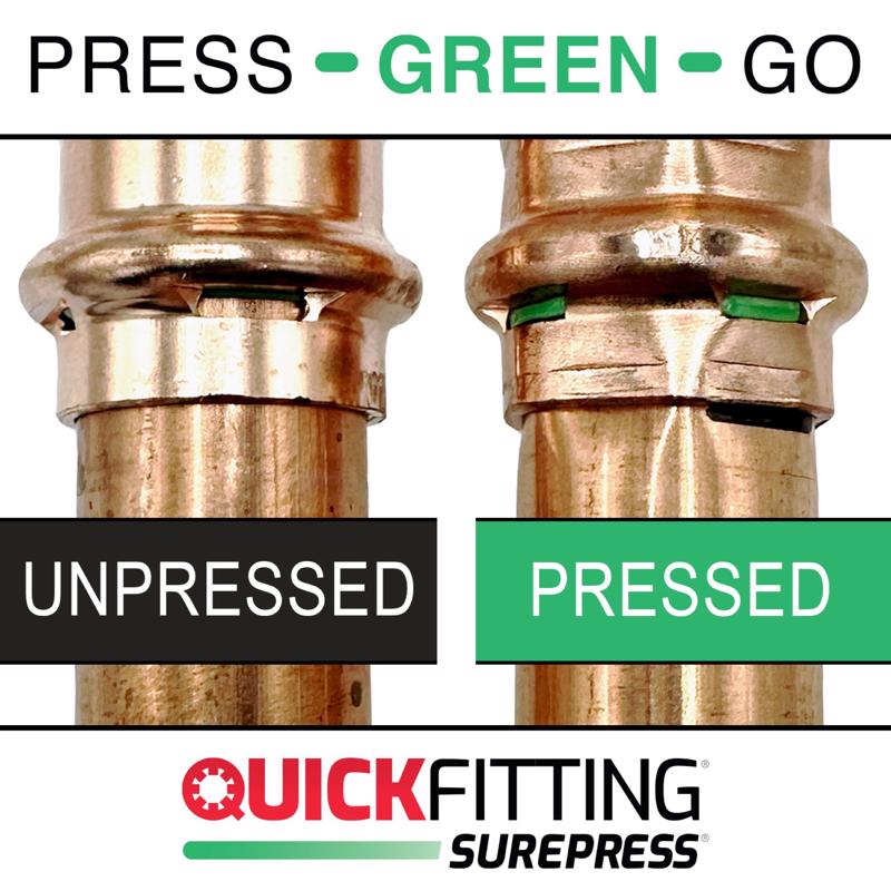 QuickFitting 1/2 in. Press in. X 1/2 in. D Press in. Copper Coupling with Stop