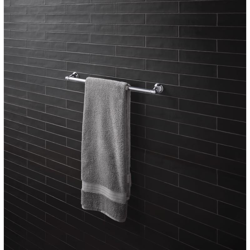OakBrook Collection Chrome Twin Towel Bar 24 in. L Die Cast Zinc