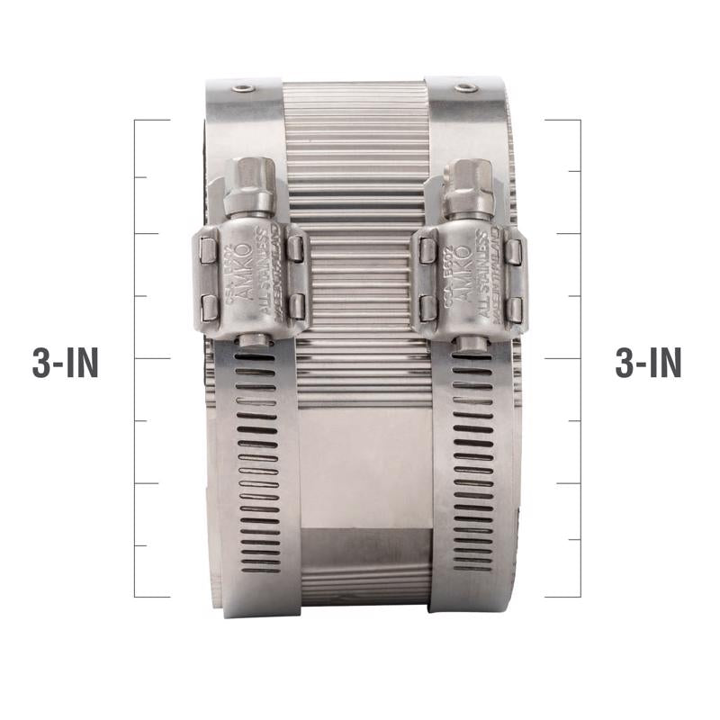 Proline BK Proucts 3 in. Hub Sizes X 3 in. D Hub Sizes Neoprene/Stainless Steel No Hub Coupling 1 pk