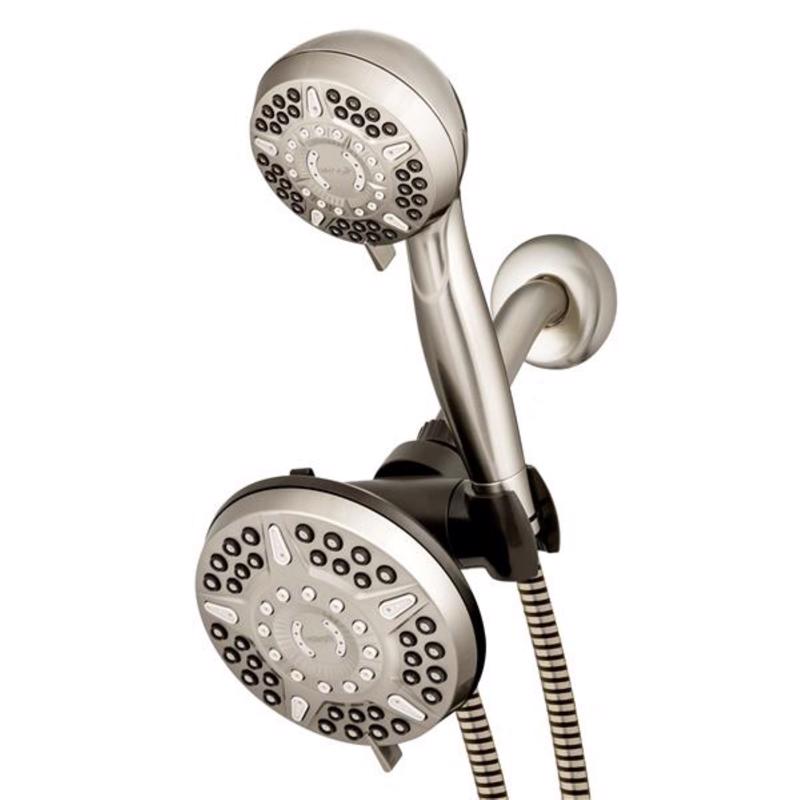 Waterpik Brushed Nickel 12 settings Showerhead Combo 1.8 gpm