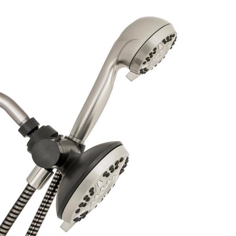 Waterpik Brushed Nickel 12 settings Showerhead Combo 1.8 gpm