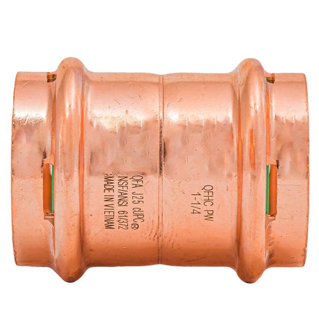 QuickFitting 1-1/4 in. Press in. Press in. Copper Coupling with Stop