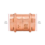 QuickFitting 2 in. Press in. Press in. Copper Coupling with Stop