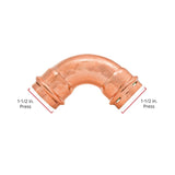 QuickFitting 1-1/2 in. Press in. Press in. Copper 90 Degree Elbow
