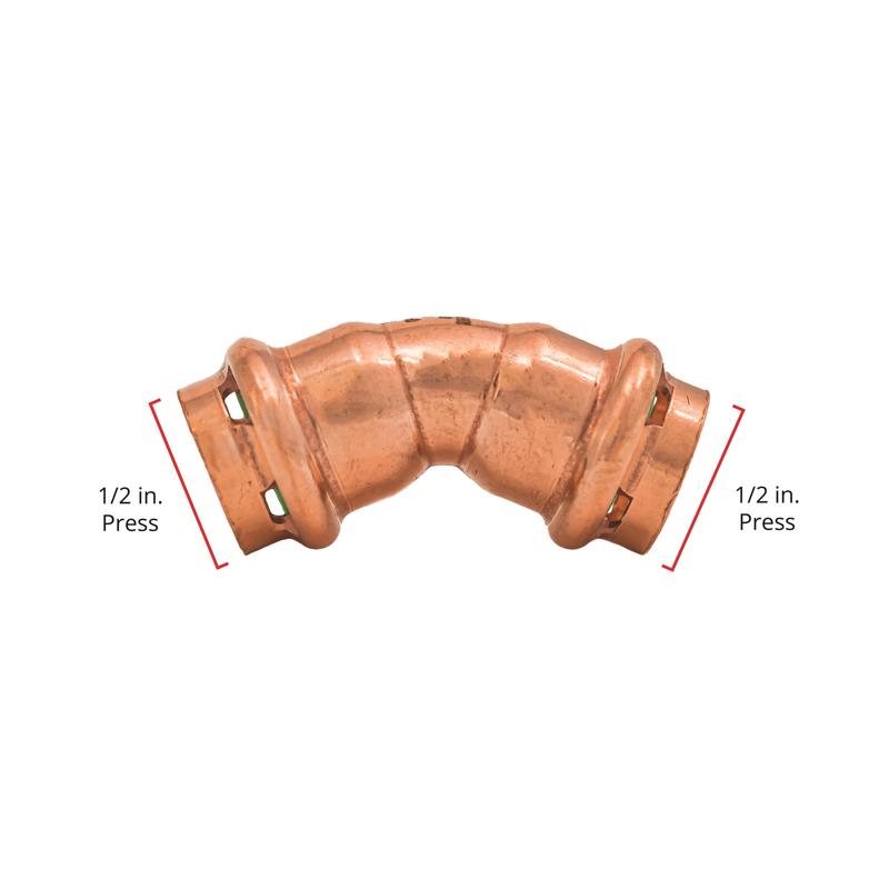 QuickFitting 1/2 in. Press in. Press in. Copper 45 Degree Elbow