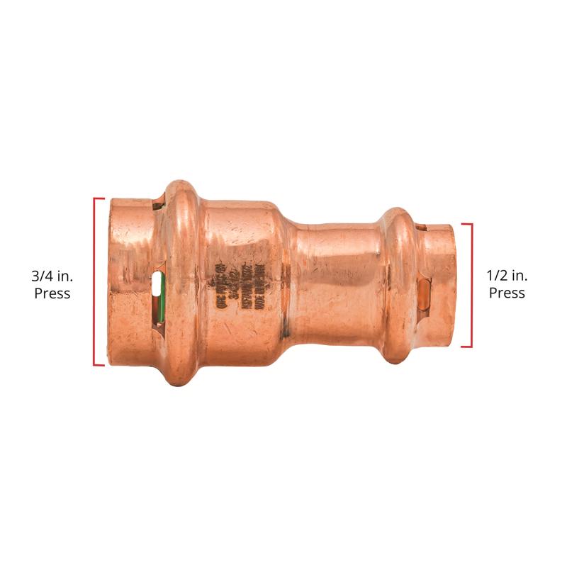 QuickFitting 3/4 in. Press in. Press in. Copper Reducing Coupling