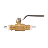 QuickFitting 3/4 in. Brass Press Ball Valve
