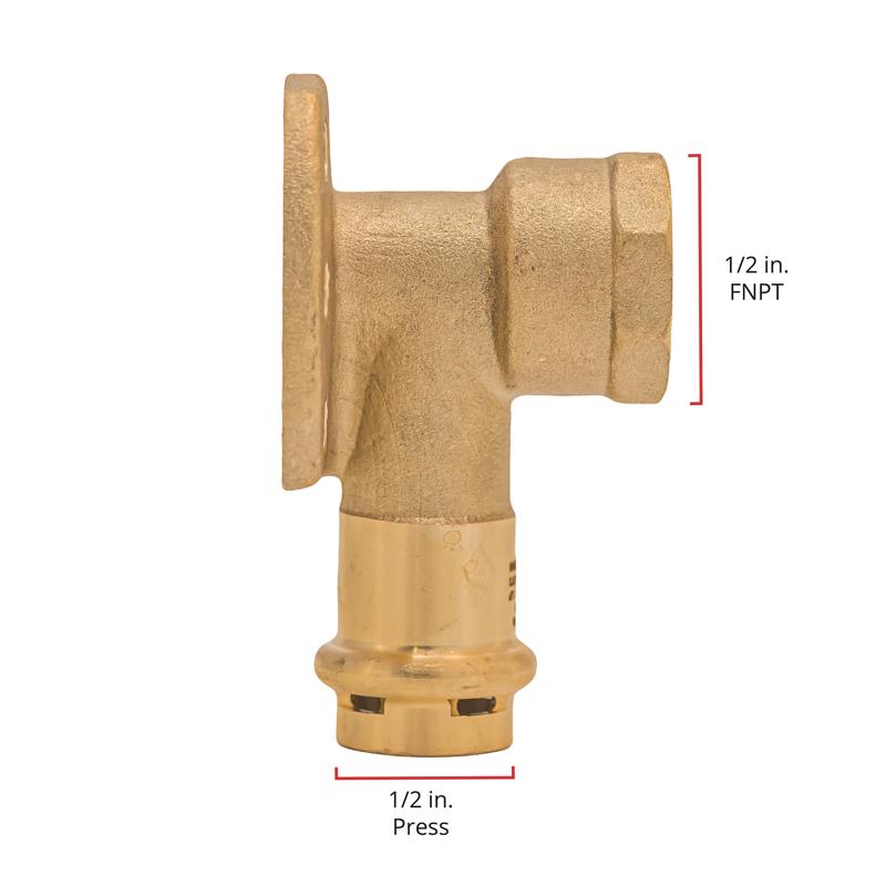 QuickFitting 1/2 in. Press in. Brass 90 Degree Elbow