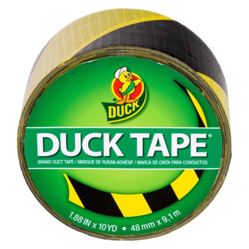 Duck 1.88 in. W X 10 yd L Black/Yellow Duct Tape