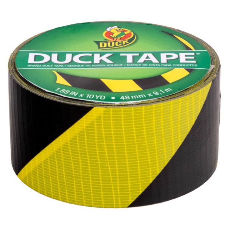 Duck 1.88 in. W X 10 yd L Black/Yellow Duct Tape