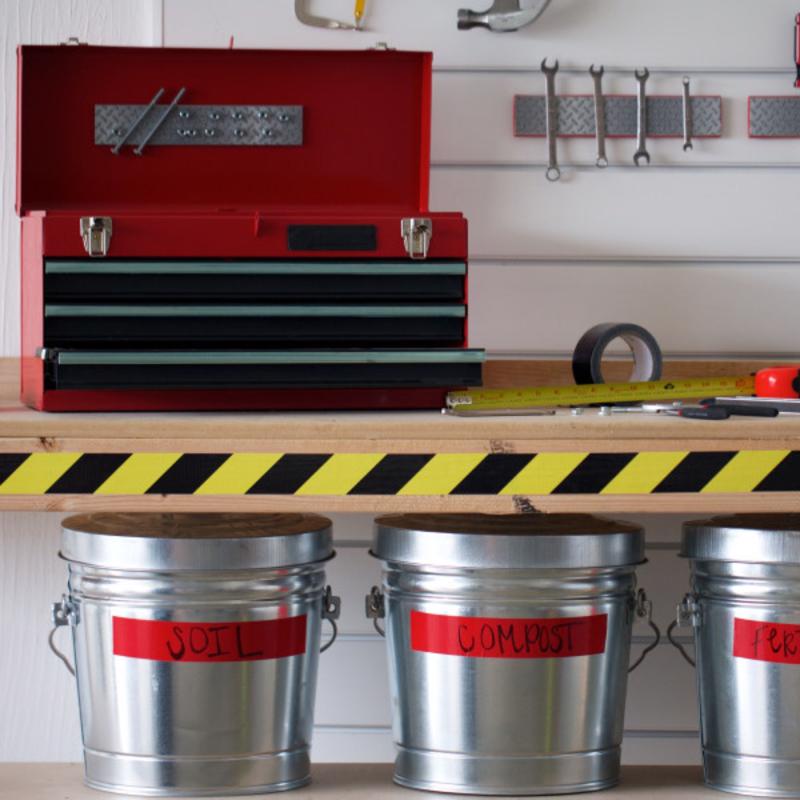 Duck 1.88 in. W X 10 yd L Black/Yellow Duct Tape