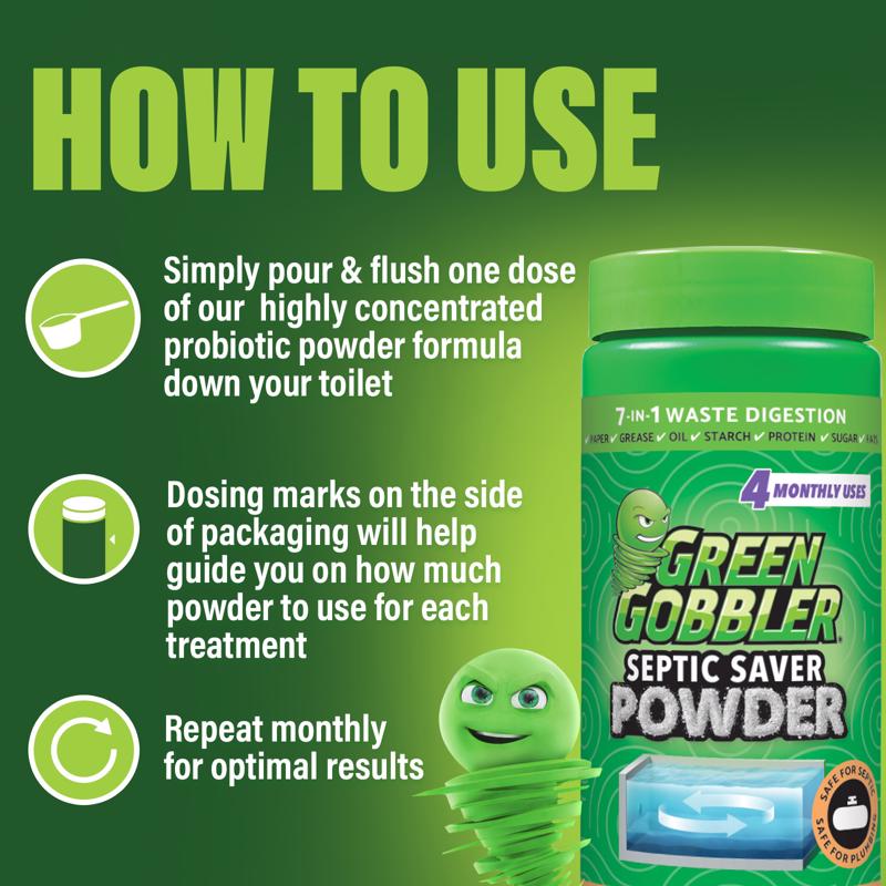 Green Gobbler Powder Septic Tank Treatment 27 oz