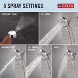 Delta Chrome 5 settings Showerhead Combo 1.75 gpm