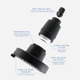 Danco Seventy Matte Black 4 settings Showerhead 1.8 gpm
